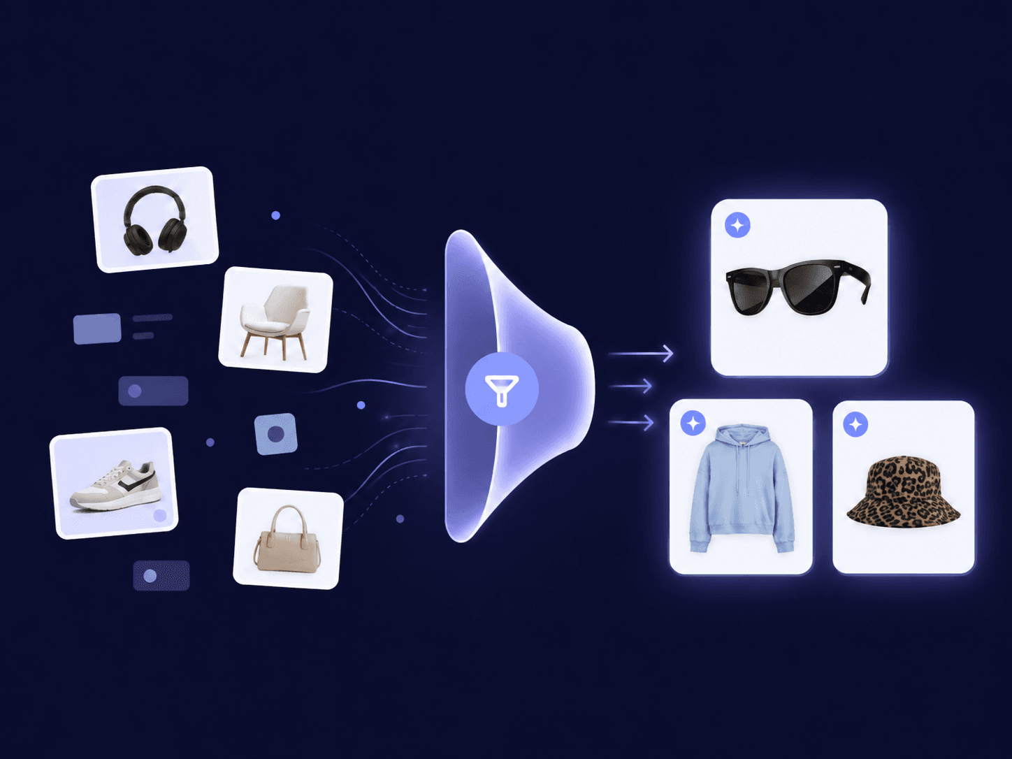 Noise filter funnel: thousands of diffs down to a handful of signals